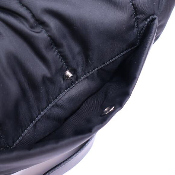 PRADA Tessuto Nylon Bomber Sound Bag Black Leather Adjustable Shoulder Strap - Picture 5 of 11